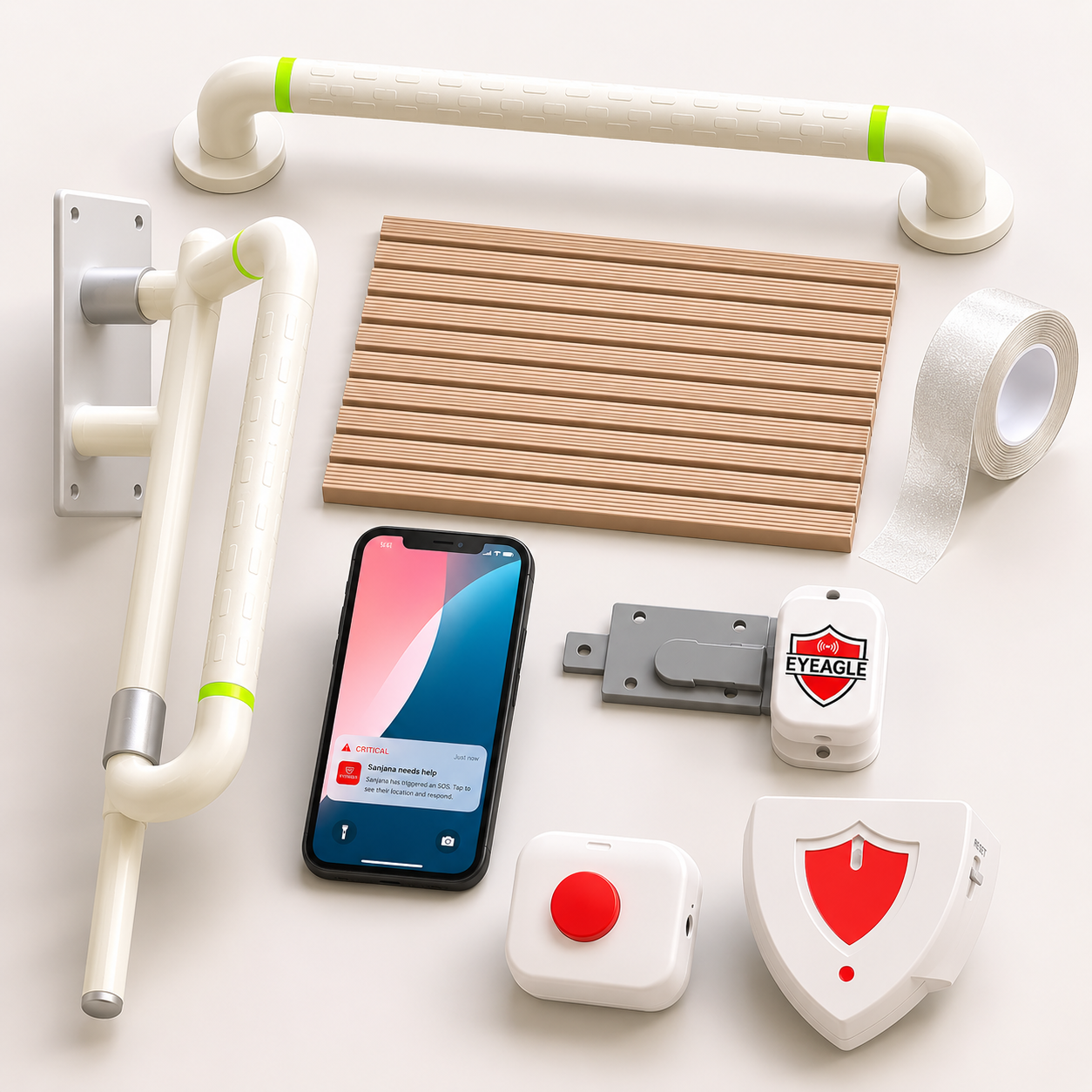 EyEagle Bathroom Safety Kit with SOS Alarm & App Membership (Easy Start)