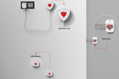 EyEagle Bathroom Safety Kit with SOS Alarm & App Membership (Easy Start)